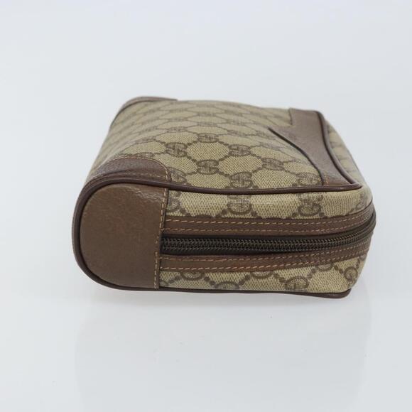 GUCCI GG Supreme Clutch Bag PVC Beige Auth hk3292 - Picture 3 of 16